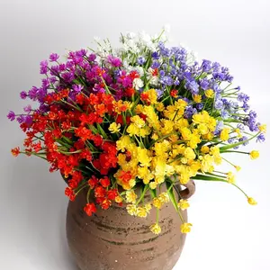 40 Bundles Artificial Flowers Outdoor Fake Plants, UV Resistant No Fade Faux Plastic Greenery Shrubs for Hanging Planter Garden Porch Window Box Outside Decoration,Home Indoor Decor, Decorative flower bouquets front porch decor Ornaments