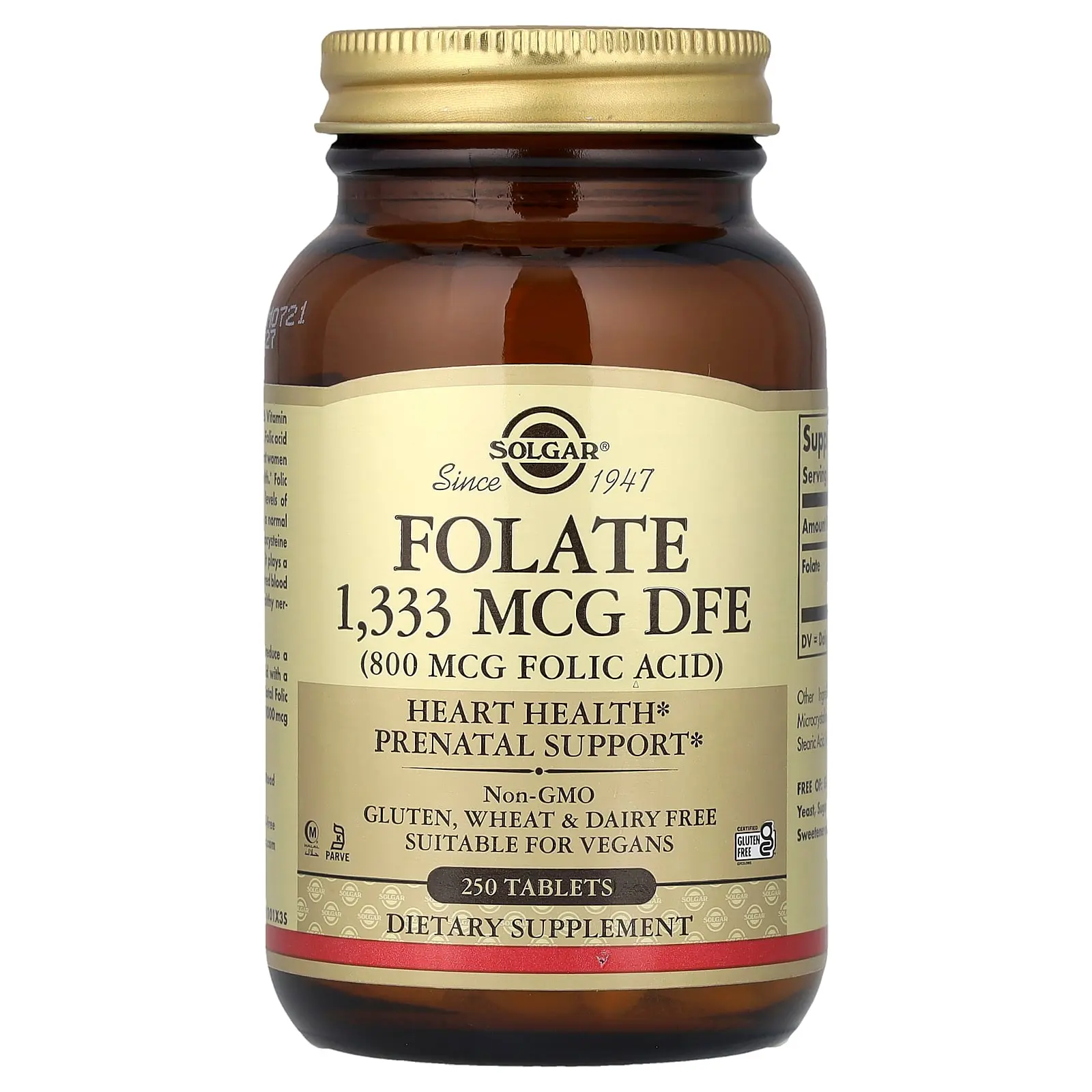 Solgar Folate, 1,333 mcg DFE, 250 Tablets