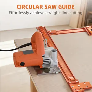 IMBOT The Cut-Lock Guide Fence Aluminum Precision Straight Edge Guide with Rapid Positioning Right Angle Fence for Cut-off Saws & Circular Saws accuracy Multi-Position Cross Fence Rule The One-Mark Square Zero-Error Fence Guide Accuracy Assurance Square