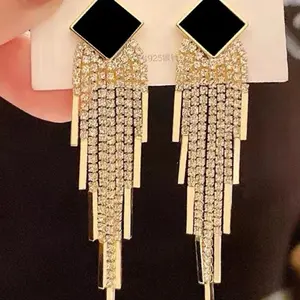 Women's Long Tassel Earrings - Fashion Accessory 18k gold plated