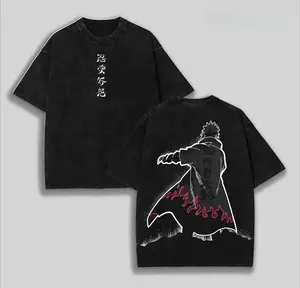 Minato Namikaze "Fourth Hokage" Father Naruto Anime Printed T-Shirt Washed Unisex Streetwear Naruto Merch Gift For Naruto Fan Minato Fan