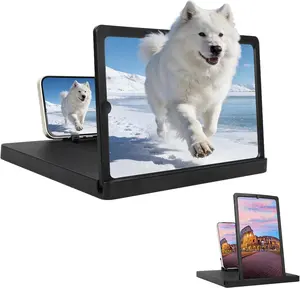 [USA Stock] - Big Screen Phone Magnifier,Screen Magnifier for Cell Phone,HD Screen Expander for Movies and Videos, Portable Magnifying Screen for Travel,Screen Magnifier Compatible with All Phones (12in, Black)