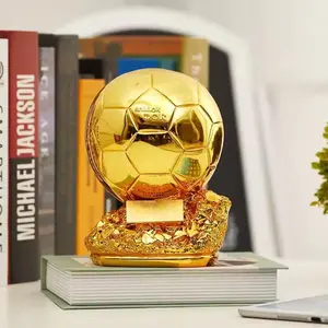 Golden Ball Football Cup Office Decoration with Electroplated Technology Football Cup Resin Gift and Birthday Gift Artefact