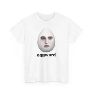Eggward Tshirt Funny Meme Shirt Edward Cullen Parody Tee Sarcastic Robert Pattinson T Shirt - Menswear Top Graphic Medium Short Sleeve All Seasons Cute Fitted Machine Washable Underwear Streetwear
