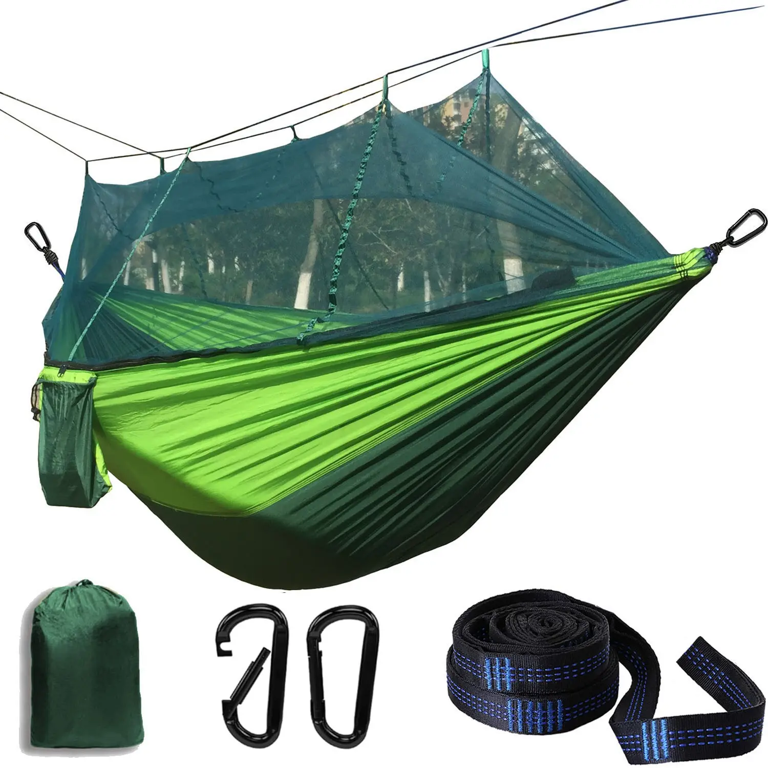 Ultra-Light Portable Hammock With Mosquito Net, Thickened Load-Bearing Anti-Tip Design, Quick-Dry Breathable Outdoor Camping Hammock, Durable Hammock