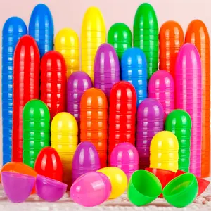 120Pcs 2.3" Fillable  Eggs, Bright Color Plastic Empty Eggs for  Egg Hunt,  Basket Stuffers, Party Favors & Classroom Prize Supplies easter