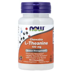 NOW Foods Chewable L-Theanine, Berry , 90 Chewables