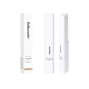 Lakerain Blanc Cover Cream Stick V White - Color Changing Tinted Foundation Stick with Volufiline Medium to Full Coverage Dewy Finish Base Makeup - Dual-Ended with Detachable Brush