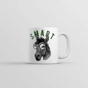 Smart Ass Mug Funny Sarcastic Donkey Graphic Coffee Cup - 11oz Funny Coffee Mugs Ceramic Printed Drinkware Cup