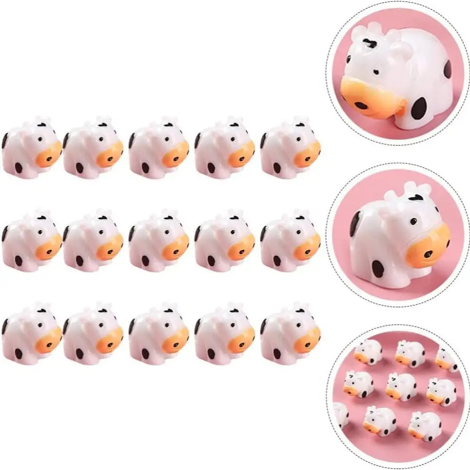 Mini Cow Figurines (20pcs/set), Cute Cow Shaped Resin Figurines, DIY Toy For Teenager, Micro Landscape Ornaments Kit