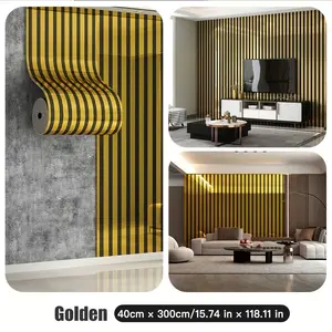 Mirror Grid Texture Wall Panel, Self-adhesive Thickened Wallpaper, Waterproof Wear-resistant Bumper Board, Luxury Gold Silver Wallpaper, Suitable for Feature Walls, Kitchen Bathrootment Office Wall Decoration 15.74in*118.1in