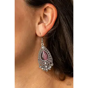Majestically Malibu Purple Moonstone Earring