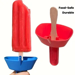 2pcs Vibrant Popsicle Holder with Straw - Durable Plastic, Easy-Grip Handle, Food-Safe Design for Ice Cream and Frozen Treats | Ideal for Home & Party Use, Party Accessory | Colorful Popsicle Holder | Durable Plastic Holder, Popsicle Holder