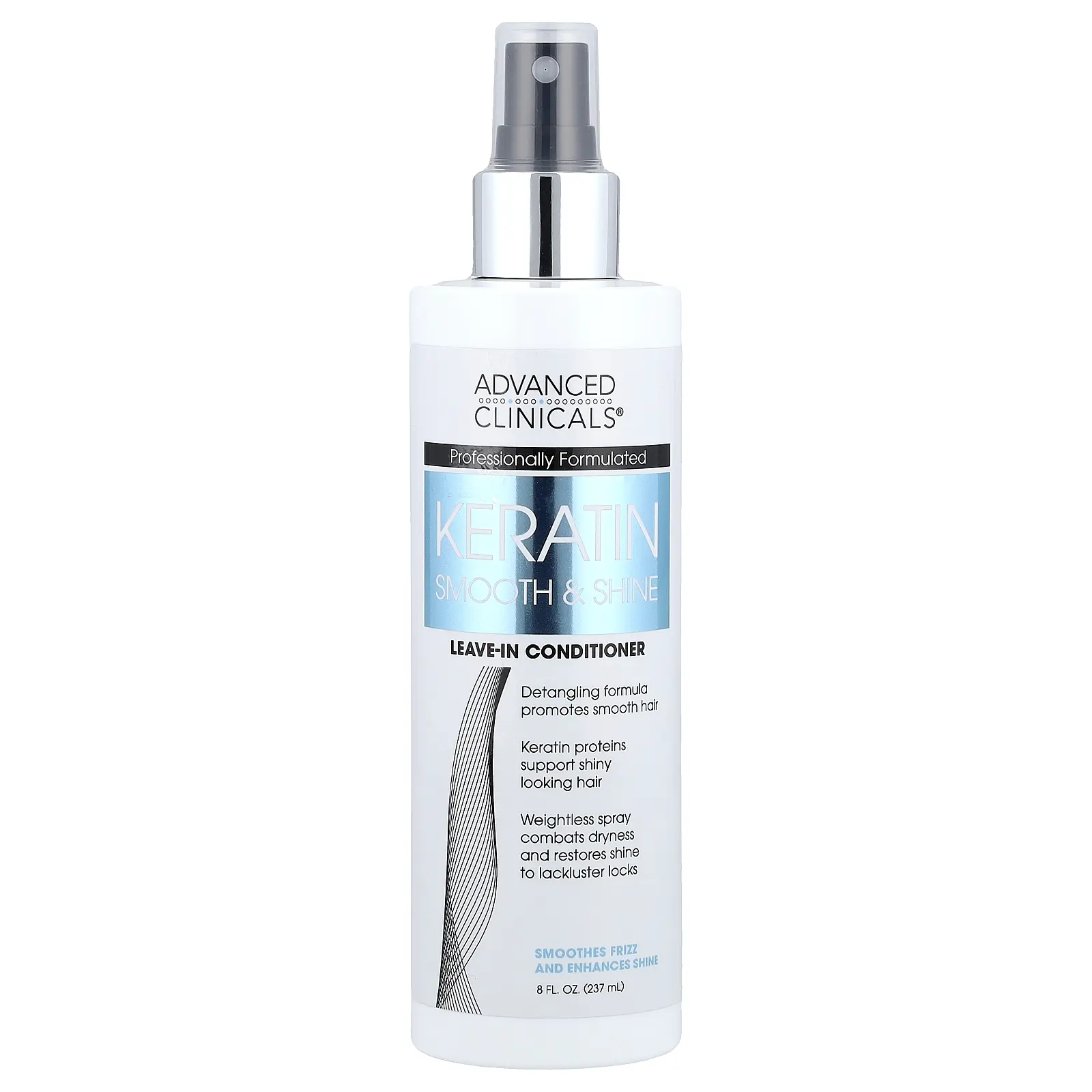Advanced Clinicals Keratin Smooth & Shine, Leave-In Conditioner, 8 fl oz (237 ml)