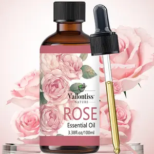 100ml Natural Rose Essential Oil, Refreshing & Moisturizing Aromatherapy Oil for Hair & Skin Care, Nourishing Body Massage Oil for Men & Women