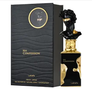 Lattafa His Confession for Men Eau De Parfum Spray3.4 Ounce 100 MI - Bold Oriental Woody Fragrancewith Mandarin Cinnamon & Lavender Top Notes WarmSensual Scent