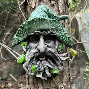 1 Pc Celtic Green Man Tree Spirit Wall Sculpture | Mystical Forest Garden Style | Hand-painted, Waterproof & Sun-resistant, Easy Wall-mounted Install | For Gardening & Mythology Lovers | Perfect for Indoor/Outdoor Decor, Garden Sculptures & Gifting