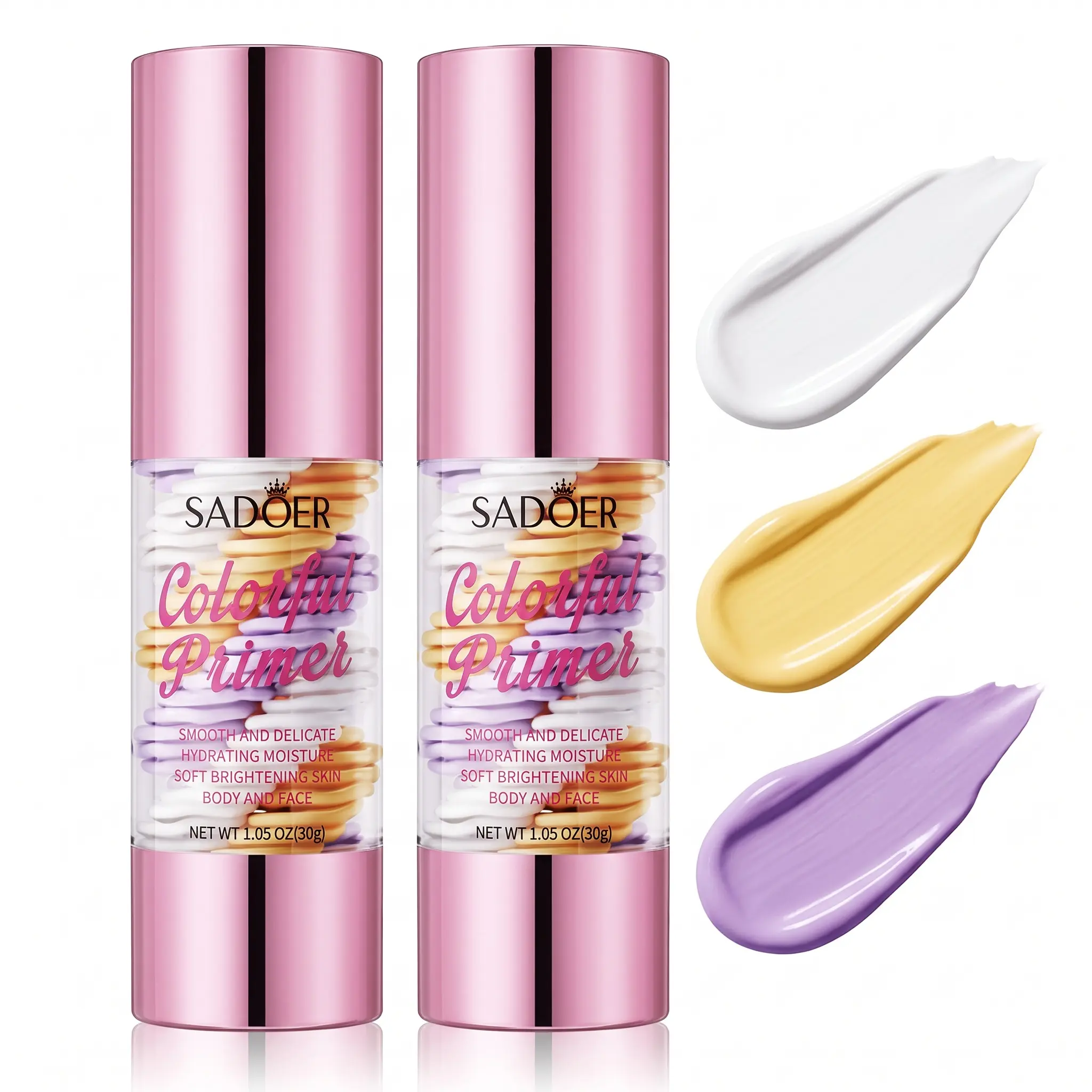 SPF 50+ PA+++ 3-in-1 Sunscreen Isolation Cream, Color Corrector Face Primer, Pre-Makeup Base for Oil Control, Moisturizing & Pore-Blurring, Luminous Even Skin Tone