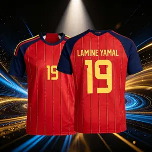2026 Spain National Home 19# Lamine Yamal Short Sleeve Soccer Jersey Fans Version Red