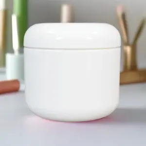 4oz White Jar w/ Dome Lid - Plastic Cosmetics Container