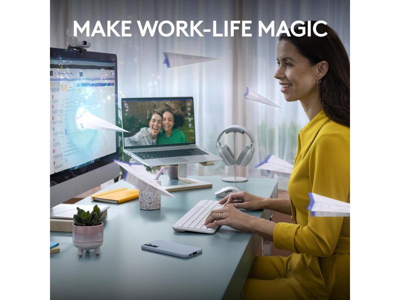 Logitech Signature Slim K950 Wireless Keyboard, Sleek Design, Switch Typing Between Devices, Quiet Typing, Off-white - Wireless Connectivity - Bluetooth - 5.1 - 32.81 ft - USB Type A Interface - Home,