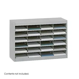 Safco 9211GRR Gray E-Z Stor Literature Organizer- 24 Letter Size Compartements