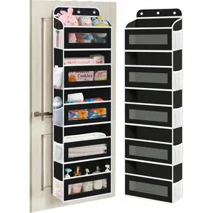 Over-the-door storage rack, 5-tier shelf hanging storage rack for closet doors, with 10 mesh pockets, baby room closet storage rack, baby essentials, girls' dormitory essentials