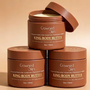 3pcsColognes Crowned Skin King Body Butter - 5oz/150ml Gentle Moisturizer with Warm Scent, Luxurious Nourishment for All Skin Types