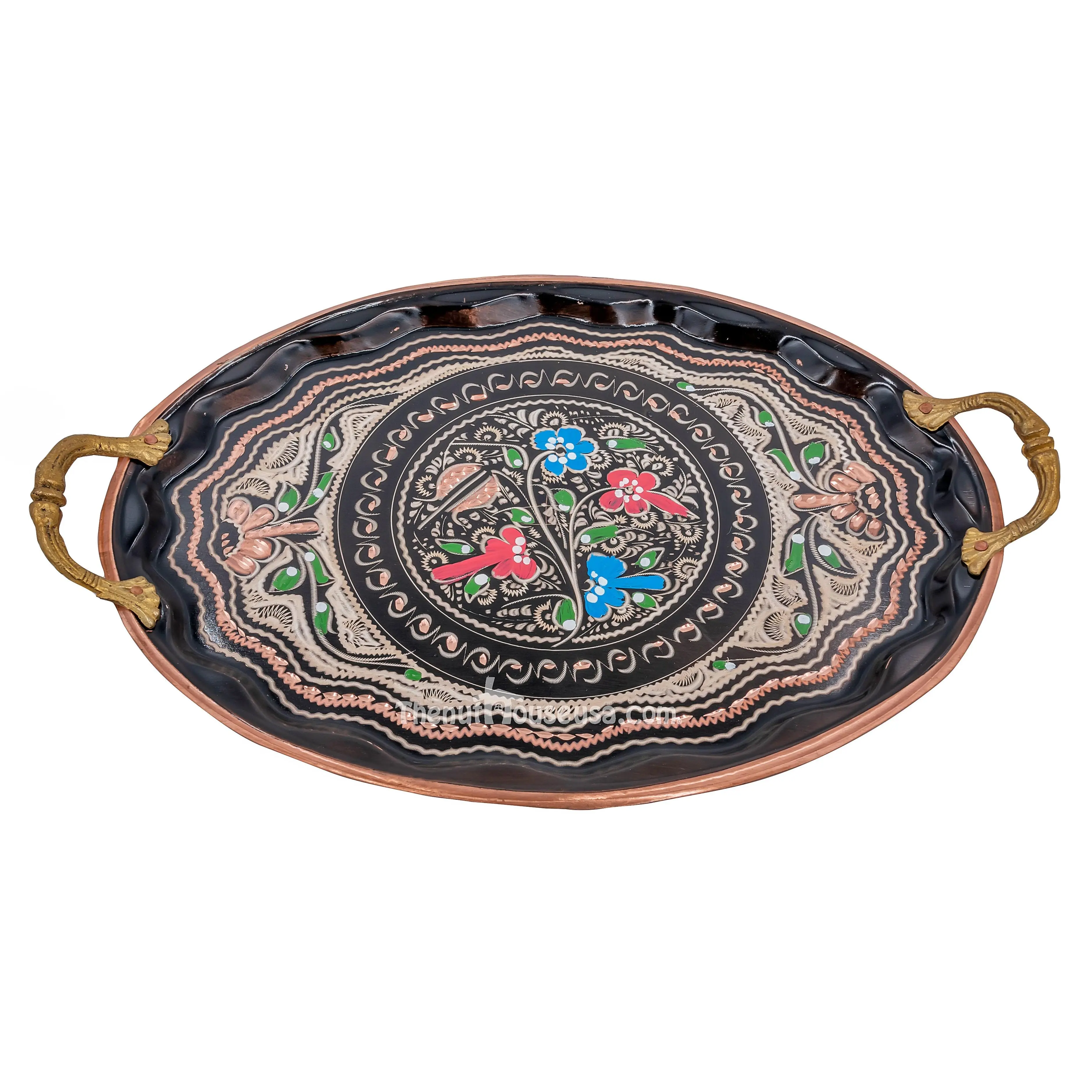 Turkish Handmade Copper Serving Tray 80014