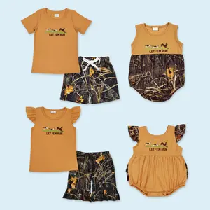 Deer dog hunting season baby girls summer clothes