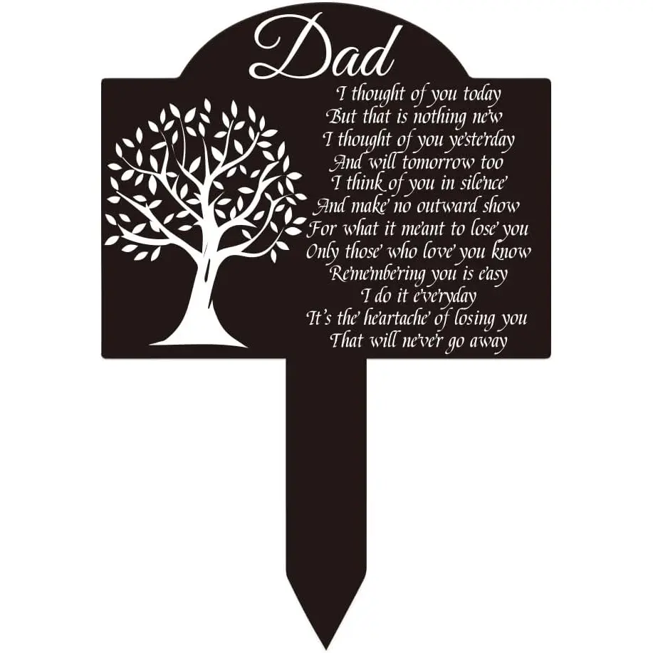 Dad Memorial Stakes Plaque Grave Cemetery Decorations Remembrance Grave Stake Acrylic Garden Stake for Outdoors Yard Sympathy Grave Markers