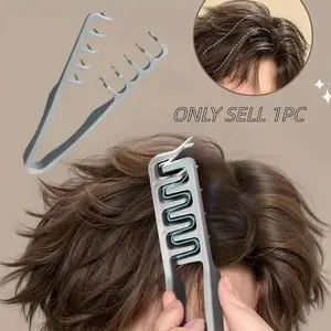 Olumizing Wide-Tooth Hair Styling Comb, 2-In-1 Fluffy Textured Tool, Root Volumizer, Korean Style, Seam Covering, Bang Hair Combs