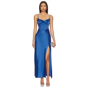 ASTR the Label Cannes Dress in Denim Blue