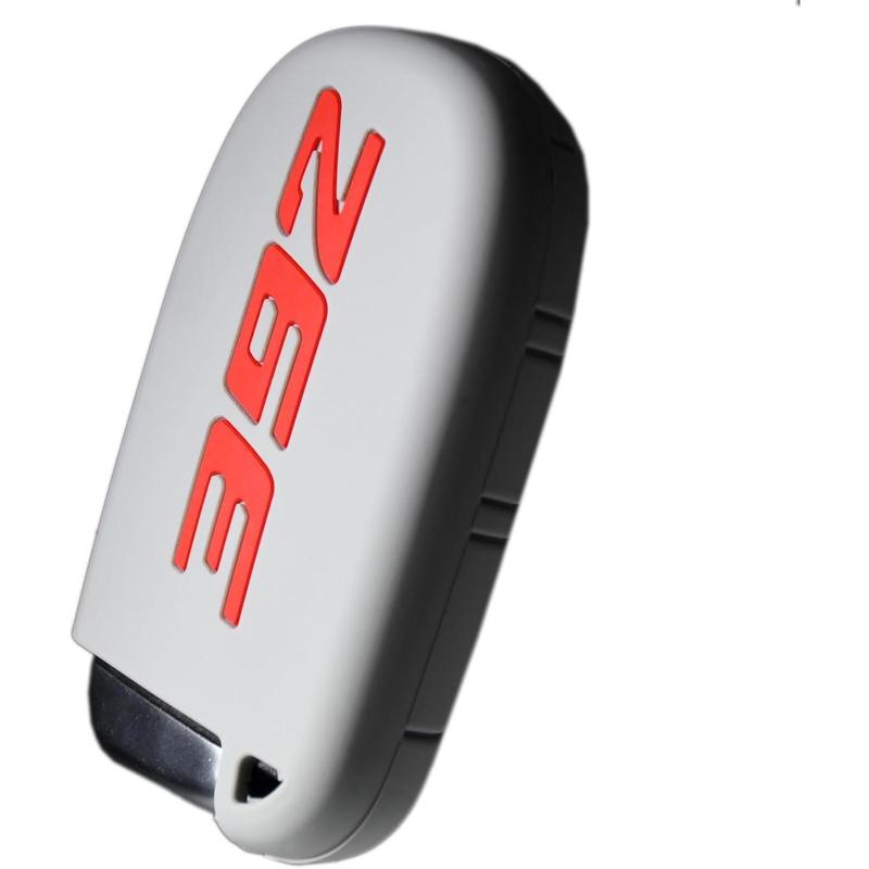 392 Silicone Key Fob Cover for Dodge Charger Challenger SRT Hornet R/T Dart Durango Journey and Jeep Cherokee Compass Renegade Chrysler 300 Keyless 5 Buttons Case Accessories