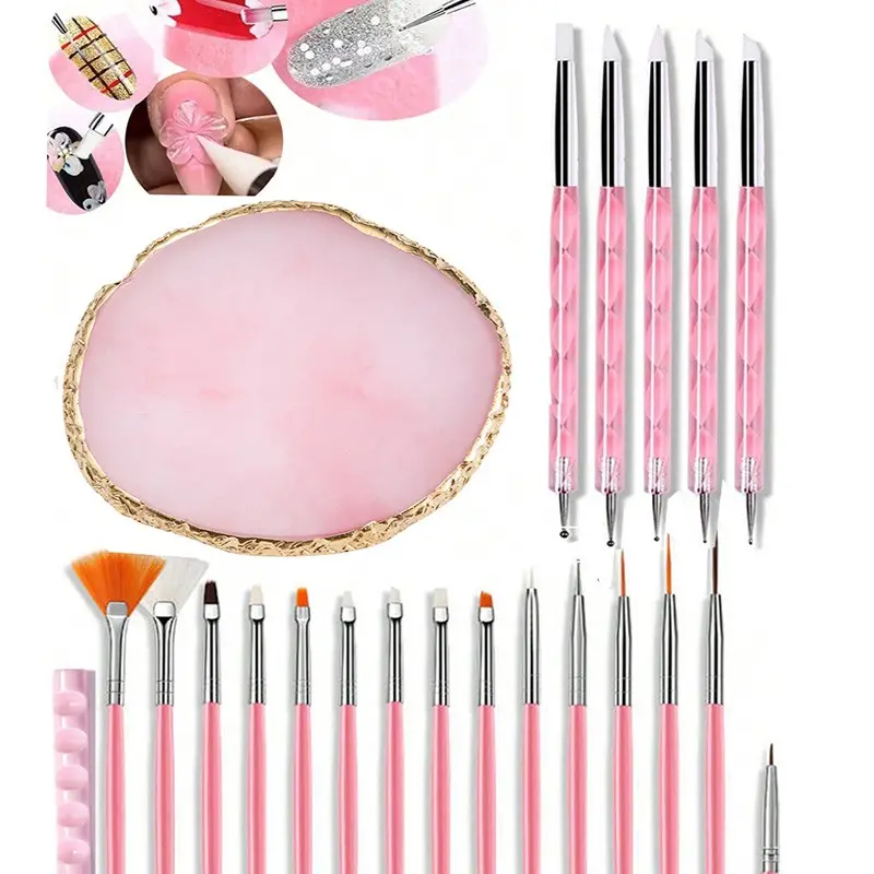 22/21/15-Piece Gel Nail Brush Set, Polish Application, Line-Drawing, Flat & Gradient Brushes, Nail Art Manicure Tools for DIY Salon Care, Diy Manicures, Nail Art Accessories