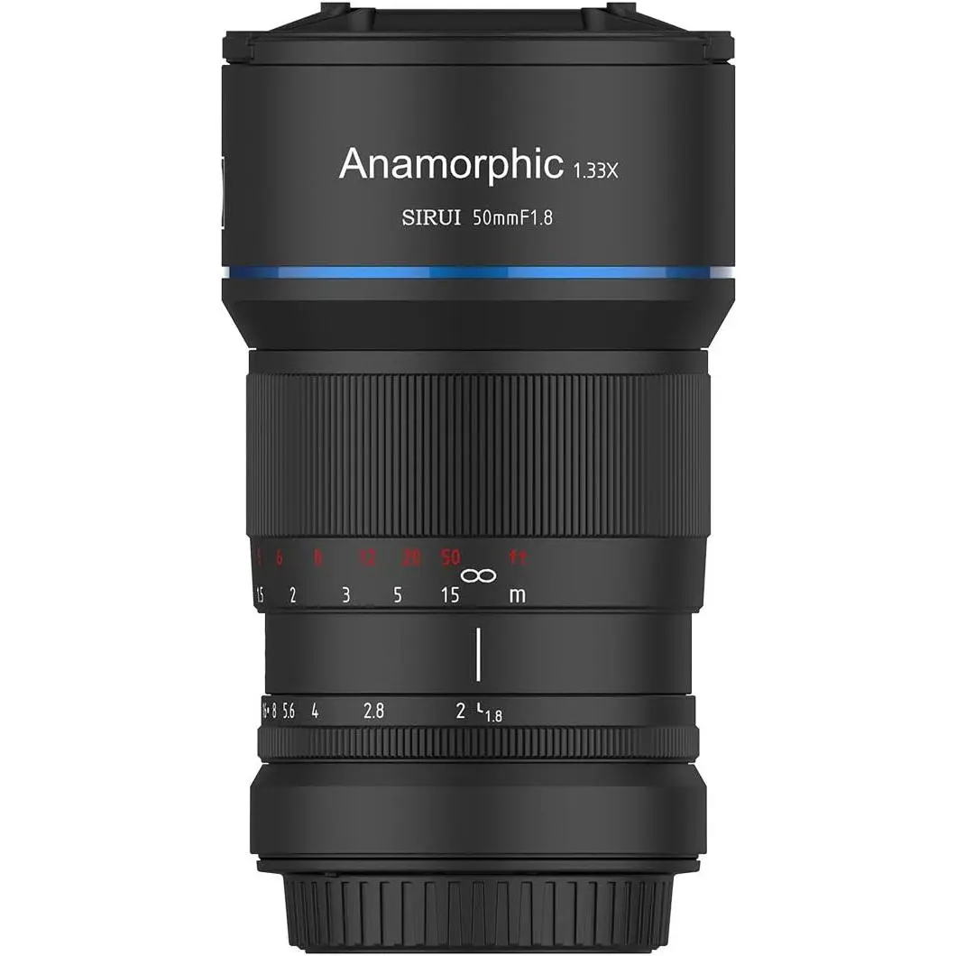 SIRUI 50mm F1.8 1.33X APS-C Anamorphic Lens, Cinema Lens for E/L/RF/MFT/X Mount, Blue Flare