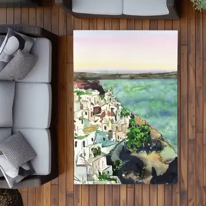 Begin Home Decor C1ROAR46JLCFBQ 4 x 6 ft. Landscape of Crete - Coastal Illustrative Outdoor Area Rug - Rectangle