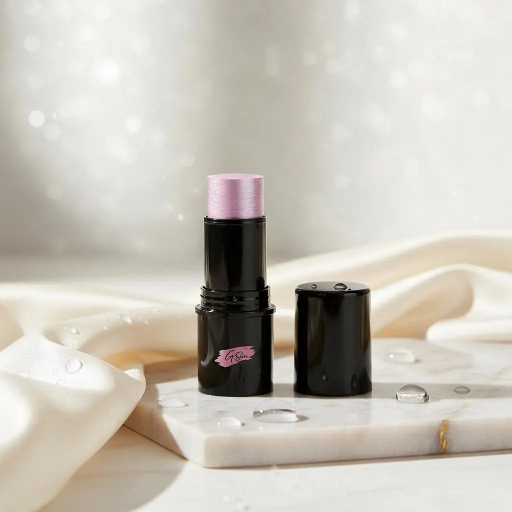 G Skin Highlighter Stick with Vitamin C & E, Streak-Free Buildable Glow with Titanium, Easy to Blend with Brush - Pink Lights, 0.7g, Lightweight, Cosmetic, Nourishing, Beauty Products, Smooth, Silky, Radiant Glow, Glowing Makeup