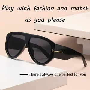 Retro Oversized Aviator Sunglasses for Women Men 70s Style UV400 Protection Luxury Thick Frame Fashion Shades