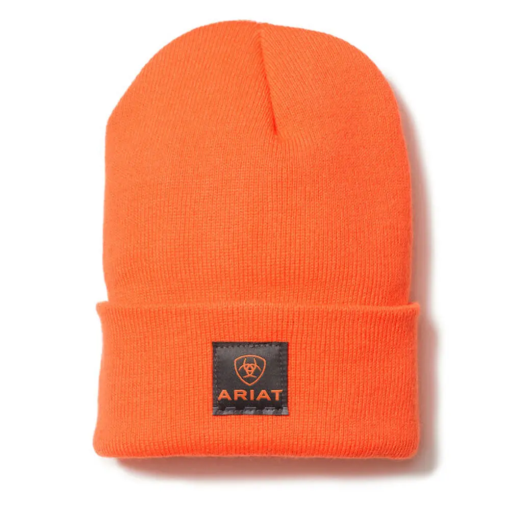 10024504 Ariat Men's Rebar Watch Cap Beanie - Bright Orange