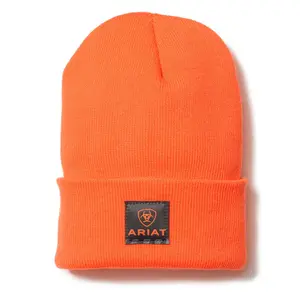 10024504 Ariat Men's Rebar Watch Cap Beanie - Bright Orange