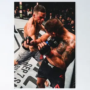 Nate Diaz UFC Fighting Nate Diaz Bloody Nate Diaz POSTER UNFRAMED