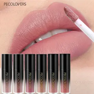 6pcs/set Round Tube Black Gradient Lipstick, Available in A Variety of Colors, Glossy Lip Gloss, Lipgloss Lipstick, Ideal Holiday/Halloween/Christmas Gift Series, Cosmetics Products