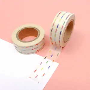 Rainbow Color Dashed Washi