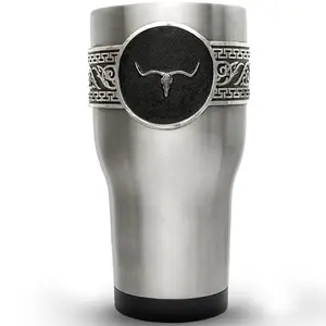 Cowboy Longhorn Stainless Steel Tumbler | Western Tumbler | Handcrafted Design