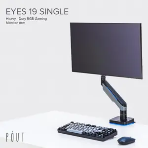 POUT - E19 Heavy-Duty Ultrawide Monitor Arm - Premium Steel Fully Adjustable Full Motion Tilt Swivel Rotate Desk Mount Stand - Holds 5-44lbs 17-49 Inch Display