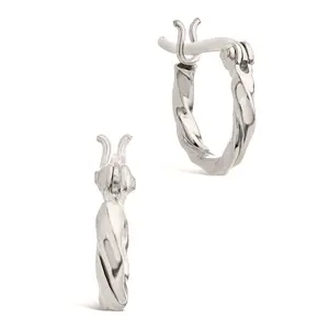 Sterling Silver Simple Twist Hoop Earrings