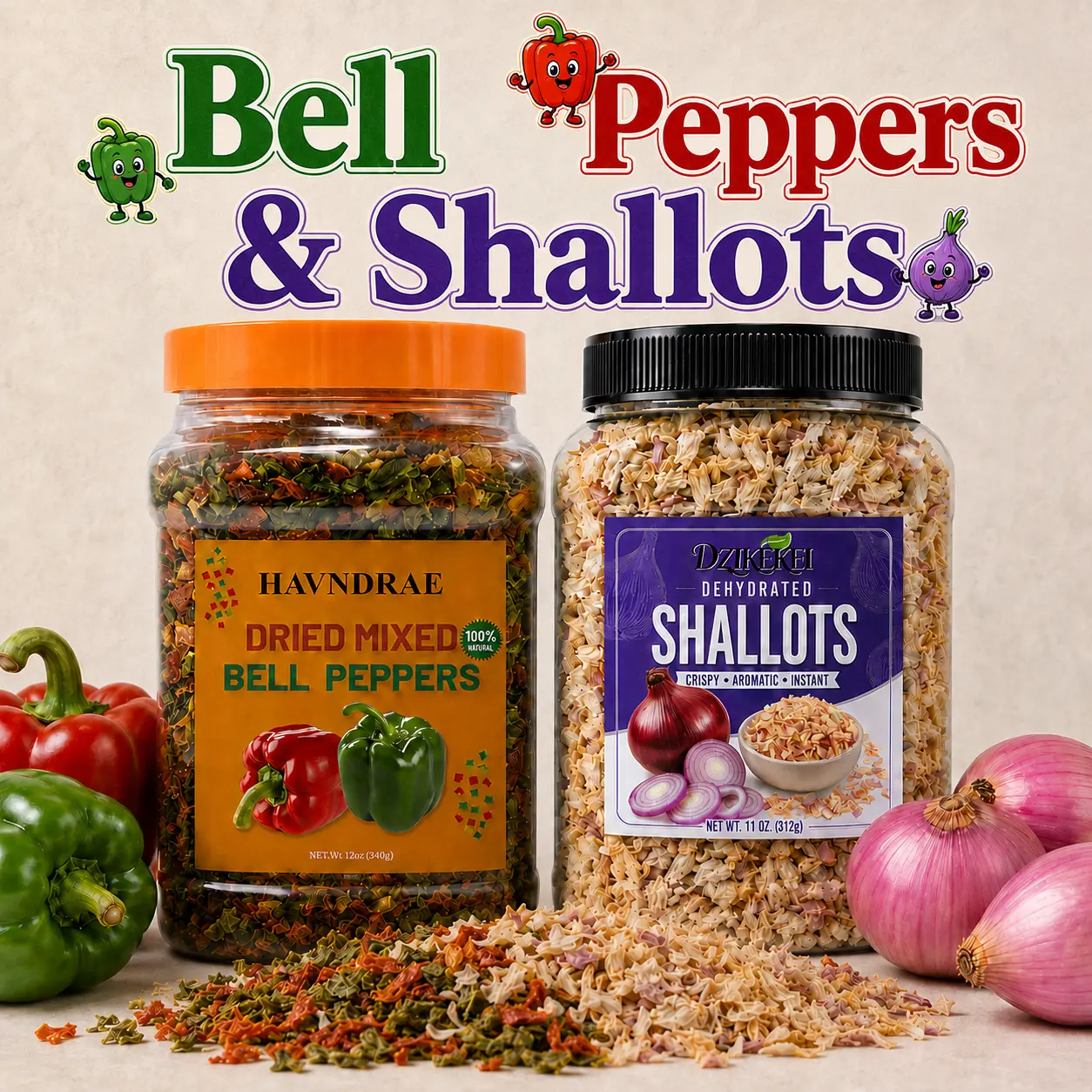 Dried Vegetable Spice & Seasoning Blend Cooking Bundle - For Soups, Sauces, Pantry Meals