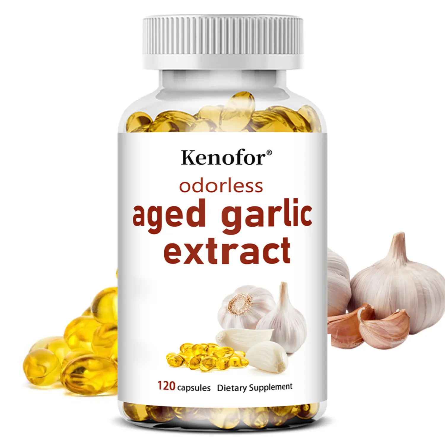 Garlic Capsules Heart Health Immune Support Supplement 120 Softgels 60 Day Supply