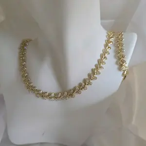 Set 348 of Chain and Bracelet with Elegant Design Gold Plated Jewelry Set